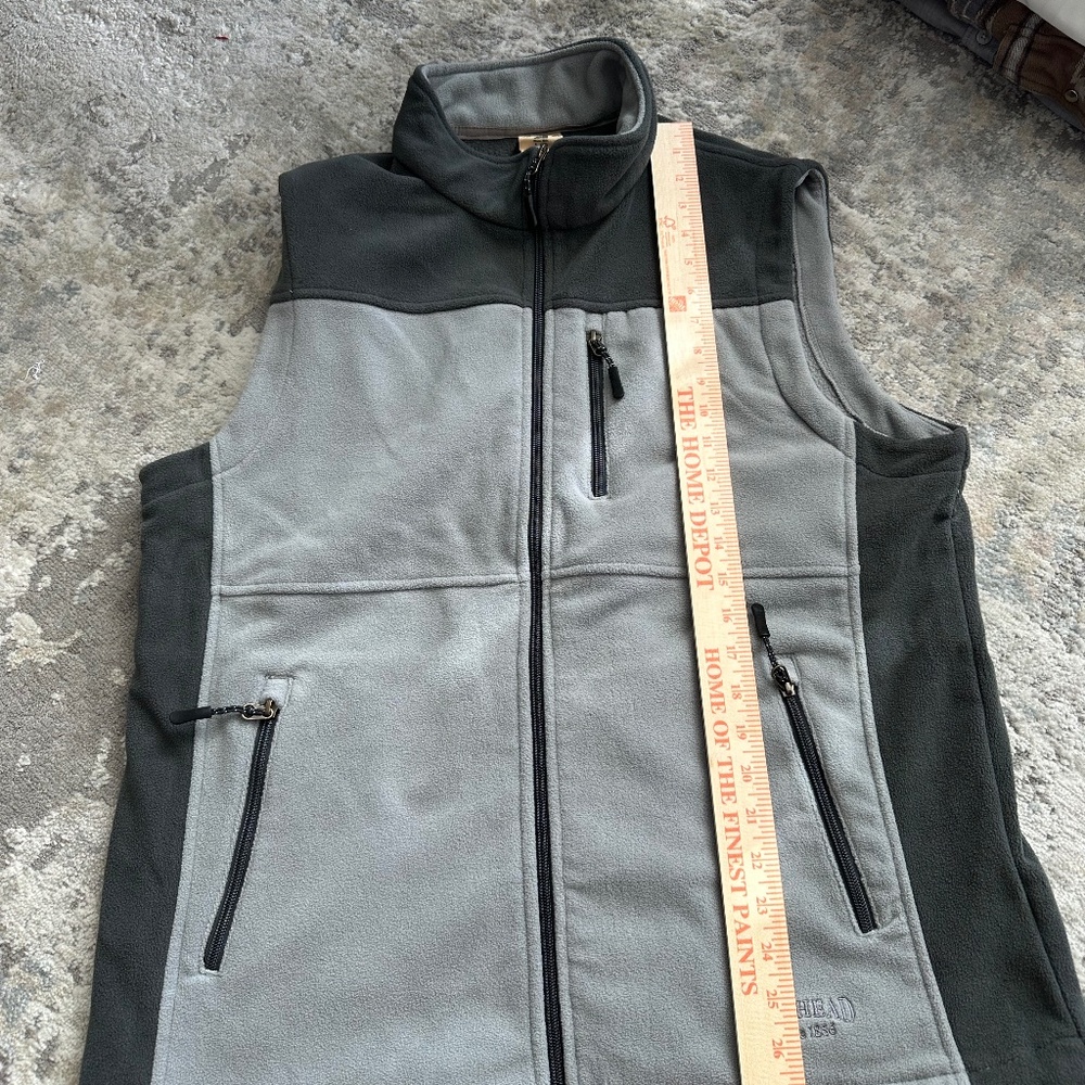 men's grey fleece vest size large